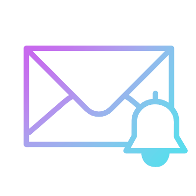 Mail Bell, Animated Icon, Gradient