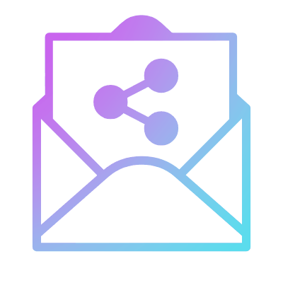 Mail Open Share, Animated Icon, Gradient