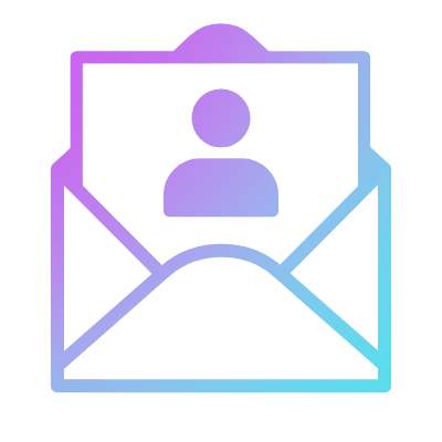 Mail Open User, Animated Icon, Gradient