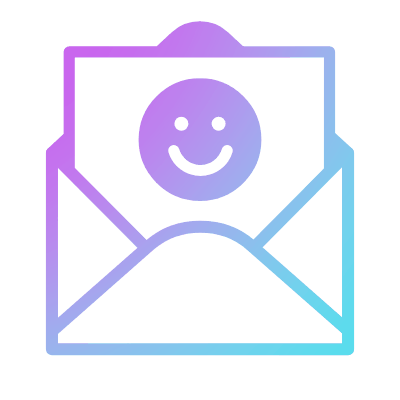 Mail Open Smile, Animated Icon, Gradient