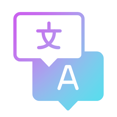 Messages Translate, Animated Icon, Gradient