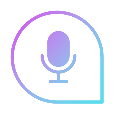 Chat Microphone, Animated Icon, Gradient