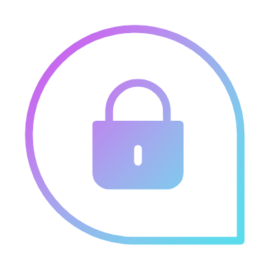 Chat Lock, Animated Icon, Gradient