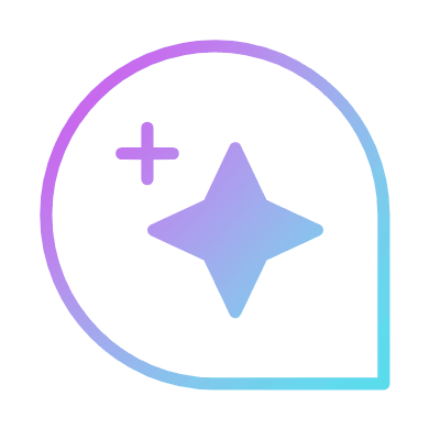 Chat Sparkles, Animated Icon, Gradient