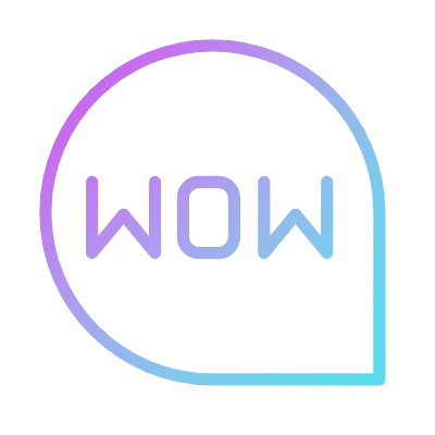 Chat Wow, Animated Icon, Gradient