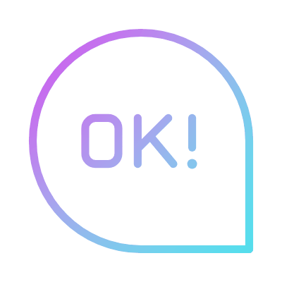 Chat OK, Animated Icon, Gradient