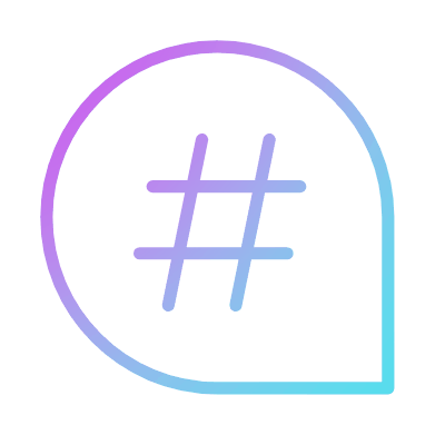 Chat Hashtag, Animated Icon, Gradient
