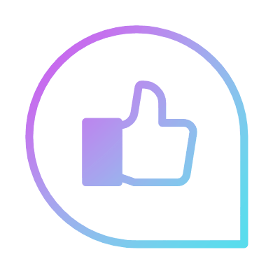 Chat Thumb Up, Animated Icon, Gradient