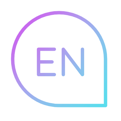 Chat English, Animated Icon, Gradient