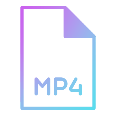 File MP4, Animated Icon, Gradient