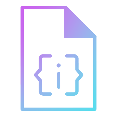 File JSON Code, Animated Icon, Gradient