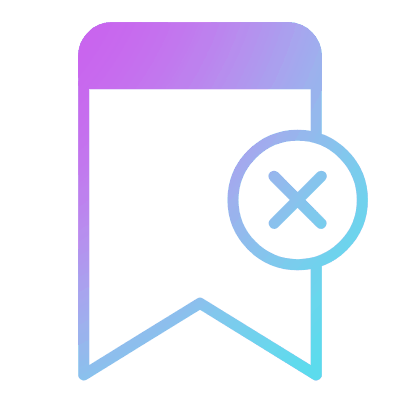 Bookmark Cross, Animated Icon, Gradient
