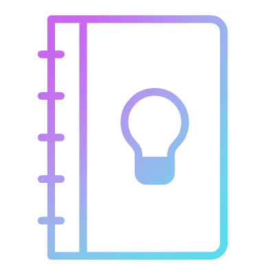 Notebook Bulb, Animated Icon, Gradient