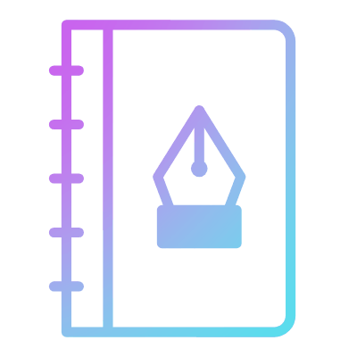 Notebook Pen, Animated Icon, Gradient