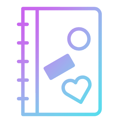 Notebook Stickers, Animated Icon, Gradient