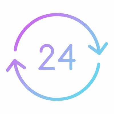 24-Hour, Animated Icon, Gradient