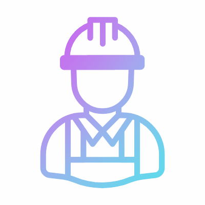 Man Construction Worker, Animated Icon, Gradient