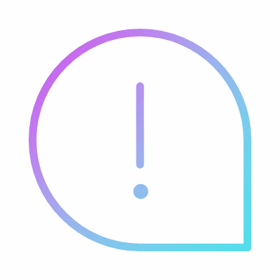 Chat Exclamation, Animated Icon, Gradient