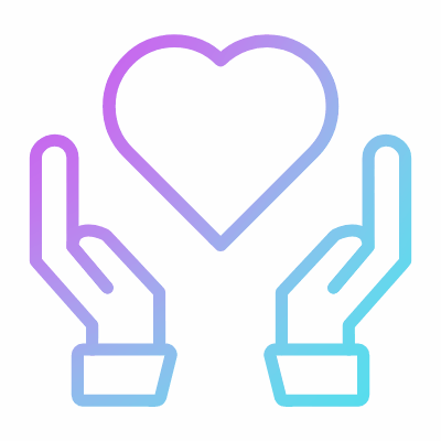 Hands Open Care, Animated Icon, Gradient