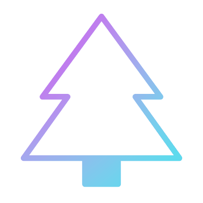 Pine Tree, Animated Icon, Gradient