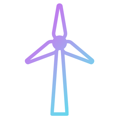 Wind Turbine, Animated Icon, Gradient