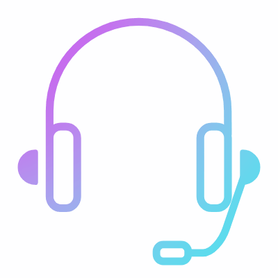 Headset Microphone, Animated Icon, Gradient