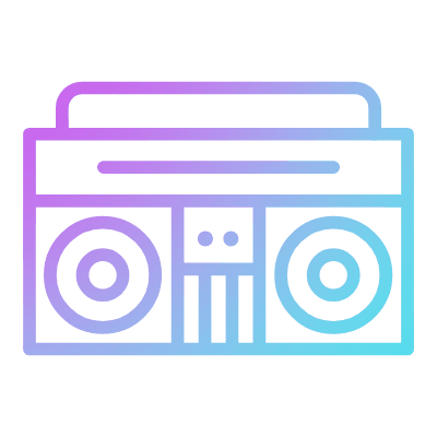 Boombox, Animated Icon, Gradient