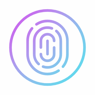 Fingerprint Circle, Animated Icon, Gradient