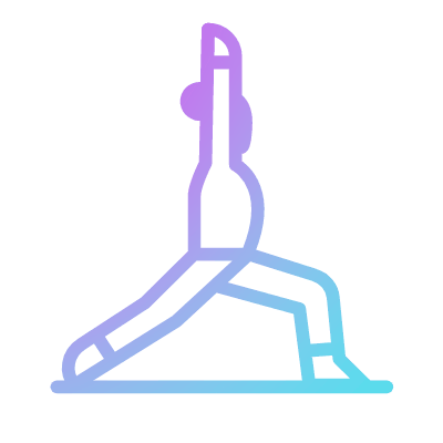Yoga Warrior, Animated Icon, Gradient