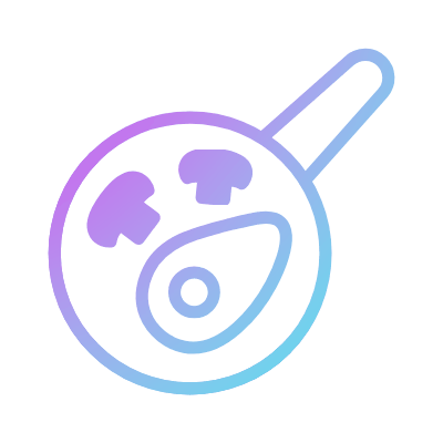 Frying Pan Cooking, Animated Icon, Gradient