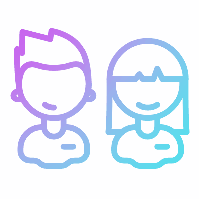 Avatars Boy Girl, Animated Icon, Gradient
