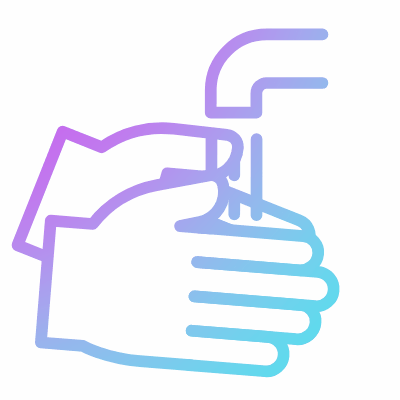 Rinsing Hands, Animated Icon, Gradient