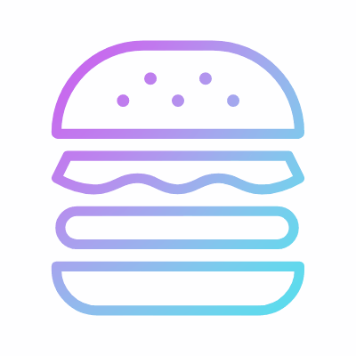 Burger, Animated Icon, Gradient