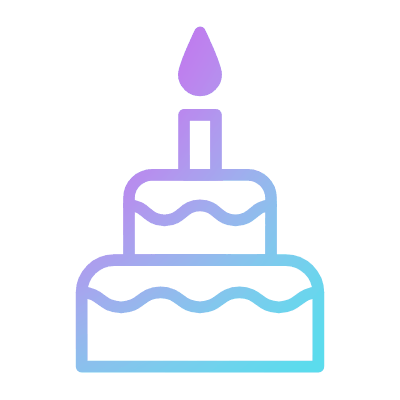 Birthday Cake, Animated Icon, Gradient