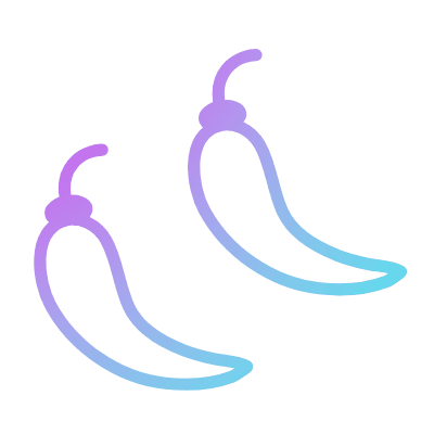Two Chili Peppers Hot, Animated Icon, Gradient