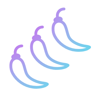 Three Chili Peppers Extra Hot, Animated Icon, Gradient