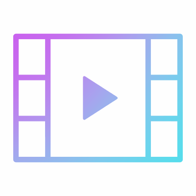 Film Play, Animated Icon, Gradient