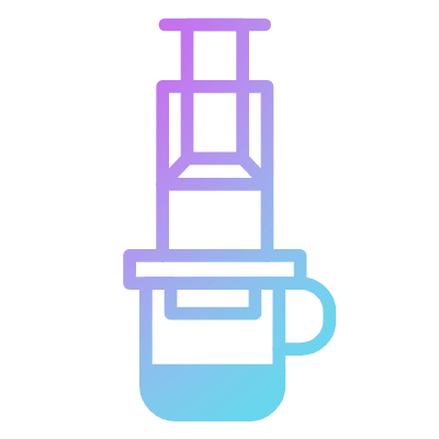 Aeropress Coffee, Animated Icon, Gradient