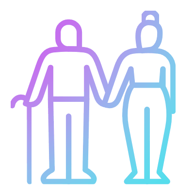 Elderly, Animated Icon, Gradient