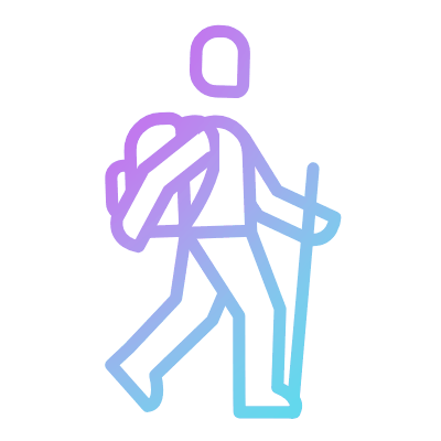 Hiking, Animated Icon, Gradient