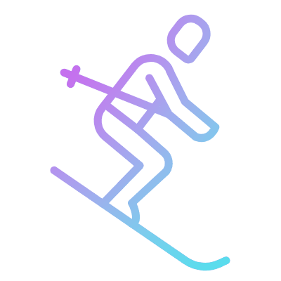 Skiing, Animated Icon, Gradient