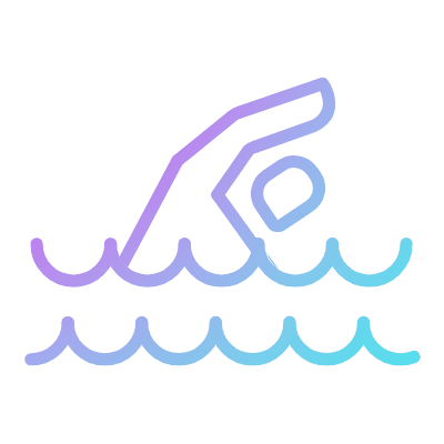 Swimming, Animated Icon, Gradient