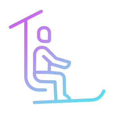 Ski Lift, Animated Icon, Gradient