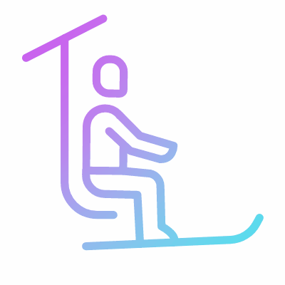 Ski Lift, Animated Icon, Gradient