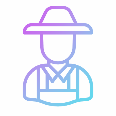 Man Farmer, Animated Icon, Gradient