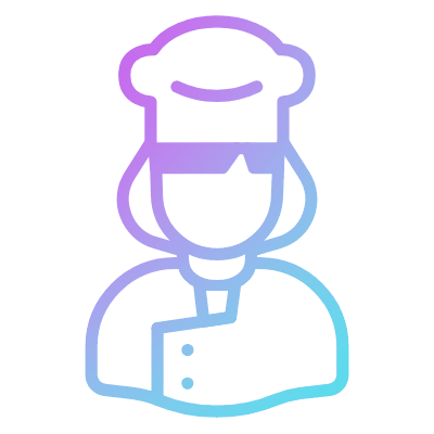 Woman Cook, Animated Icon, Gradient