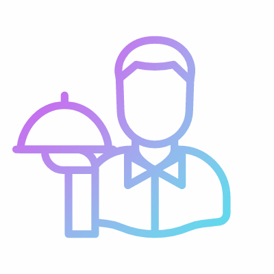 Man Waiter, Animated Icon, Gradient