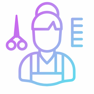Woman Hairdresser, Animated Icon, Gradient