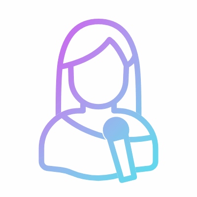 Woman Singer, Animated Icon, Gradient