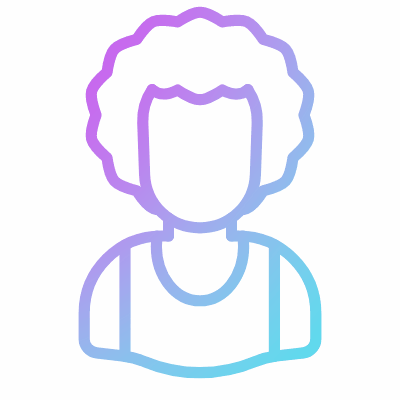 Man Afro, Animated Icon, Gradient